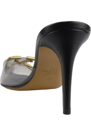 VALENTINO GARAVANI Escarpins, Decolletu00E9 Trasparente con Logo Dorato en