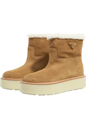 Prada Bottes & Bottines, Sheepskin Suede Ankle Boots en