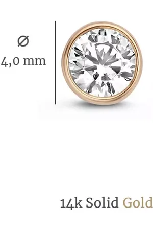 Isabel Bernard Bijouterie, La Concorde Loane 14 Karat Ear Studs With Zirconia en