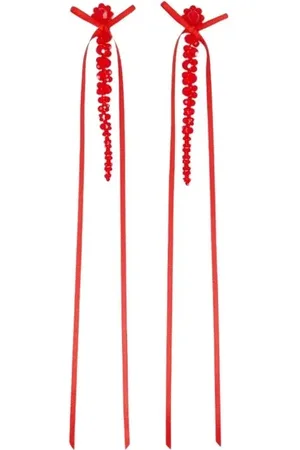 Simone Rocha Bijouterie, Slim Bow Ribbon Drip Earrings