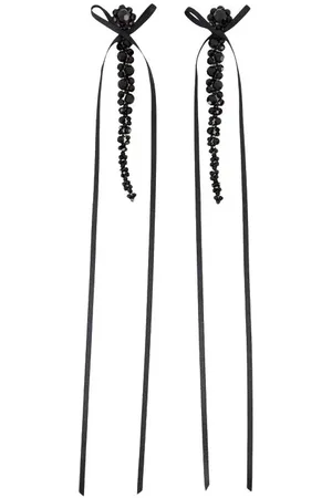 Simone Rocha Bijouterie, Slim Bow Ribbon Drip Earrings