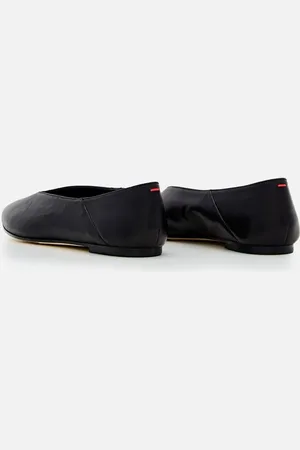 Aeyde Black Moa Leather Ballerina Flats