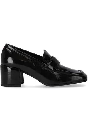 HALMANERA Escarpins, Glaze Black Heeled Loafer en