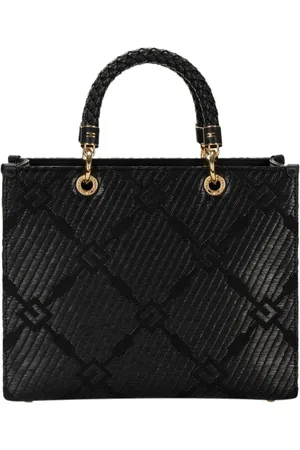 Elisabetta Franchi Sacs à main, Black Jacquard Shopping Bag en