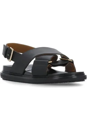 Marni Sandales, Leather Sandals With Rear Belt Fastening en
