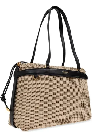 Dolce & Gabbana Sacs à main, Woven Structured Handbag With Black Leather Accent en
