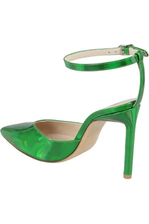 Bettina Vermillon Escarpins, Green Patent Leather Pumps en