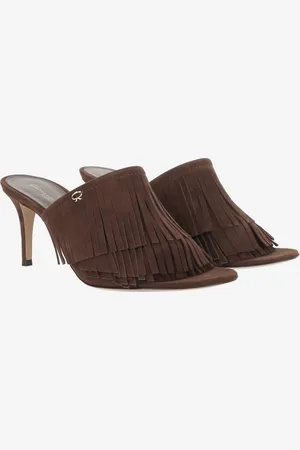 Gianvito Rossi Mules & Slides, Suede Mules With Bangs en