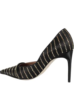 MALONE SOULIERS Escarpins, Rhinestone-Embellished Black Satin Jillian 90 Pump en