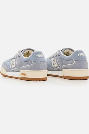 Fendi Sneakers, Denim And Leather Trainers With Embossed Logo en
