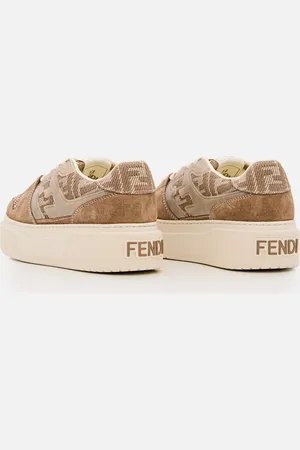 Fendi Sneakers, Brown Fabric And Denim Blend Sneakers en