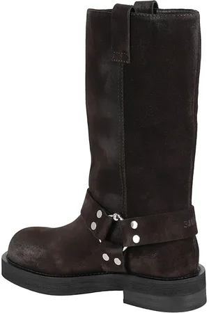 3Juin Bottes & Bottines, Suede Nappa Leather Demi Boots With Vintage Detail en