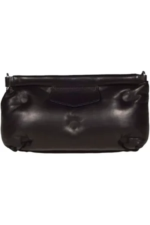 Maison Margiela Petits sacs à main, Black Leather Glam Slam Red Carpet Clutch en