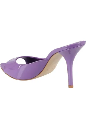 Gia Borghini Sandales, Pointed Toe Mule In Glossy Purple Leather en