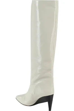 Isabel Marant Bottes & Bottines, Liesel Thigh-High White Leather Boots en