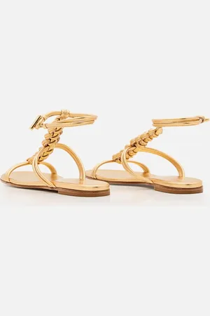 Gianvito Rossi Sandales, Woven Leather Sandals With Round Open Toe Design en