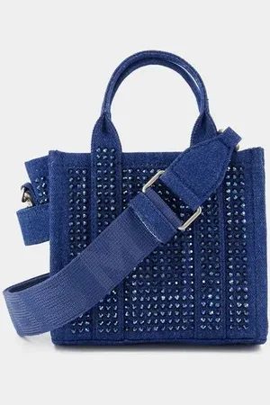 Marc Jacobs Sacs bandoulière, The Crossbody Tote Denim Crystal Dark Wash Blue en