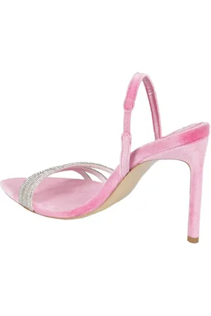 Bettina Vermillon Sandales, Pink Velvet Sandal en