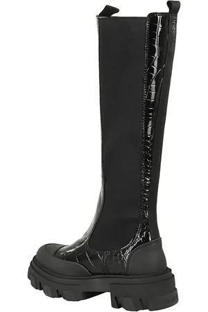 Ganni Bottes & Bottines, Cleated High Chelsea Boot Patent Croco en