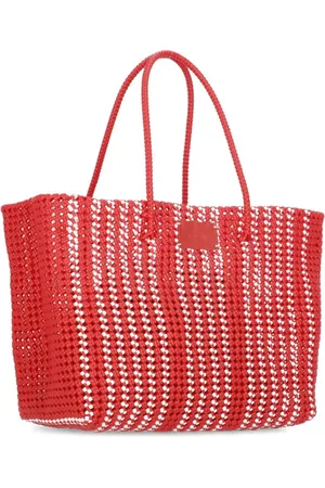 Msgm Sacs à main, Red Tote Large Woven Bag en
