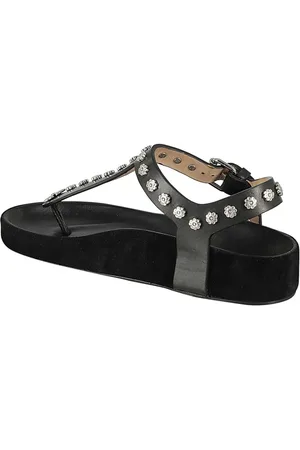 Isabel Marant Sandales, Enore Black Leather Sandals en