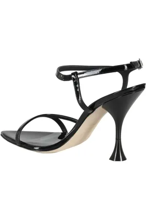 3Juin Sandales, Naima Black Leather Sandal With Ankle Strap en
