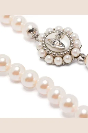 Vivienne Westwood Bijouterie, Amaya Large Pearl Necklace Platinum / Creamrose Pe en