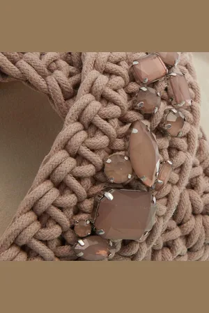 INUIKII Mules & Slides, Woven Stones en