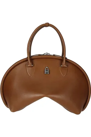 Acne Studios Sacs bandoulière, Curved Brown Handbag With Double Slider Zip en
