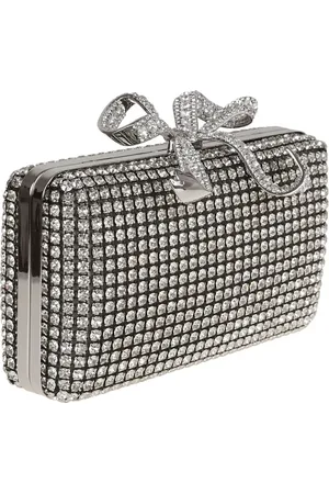 Self-Portrait Petits sacs à main, Silver Crystal Box Clutch en