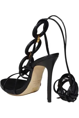 Dsquared2 Sandales, Black Leather Rings Sandals en