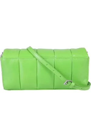 Stand Studio Sacs bandoulière, Rectangular Green Lamb Leather Panel Bag en