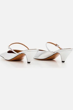 Stella McCartney Mules & Slides, Metallic Finish Faux Leather Mules en