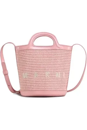 Marni Sacs bandoulière, Light Pink Mini Tropicalia Woven Bucket Bag en