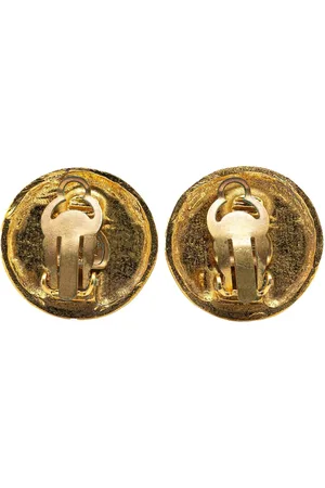 CHANEL Bijouterie, 1970-1980 Plated CC Clip On Earrings en