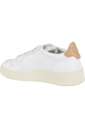 Autry Sneakers, Medalist Low Round Toe White Leather Sneakers en