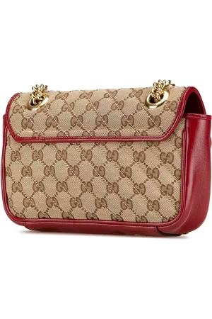 Gucci Sacs bandoulière, 2000-2015 Mini GG Canvas Marmont Matelasse Flap Cr en