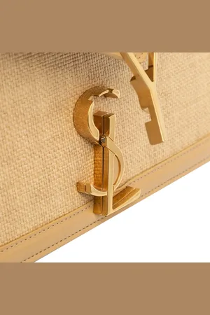 Saint Laurent Sacs bandoulière, 2021 Medium Raffia Cassandra Chain Crossbody en