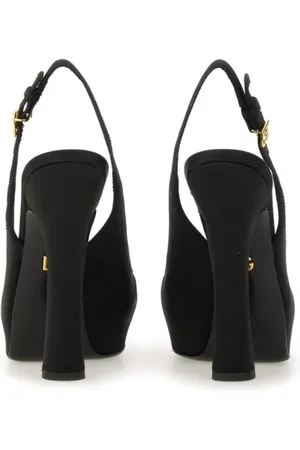 Dolce & Gabbana Sandales, Satin Slingback Heels With Bow Detail en