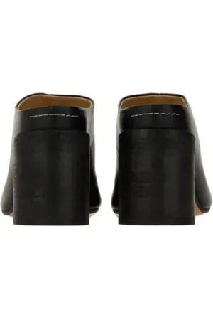 Maison Margiela Sandales, Black Leather Sabot en
