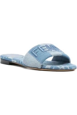 Fendi Sandales, Flat Sandals With Logo-Embellished Strap And Textu en