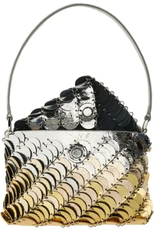 Paco rabanne Sacs bandoulière, Structured Leather Bag With Metallic Accents en