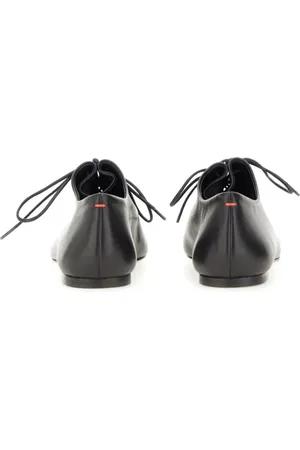 Aeyde "Isla" Black Lace-Up Shoe en