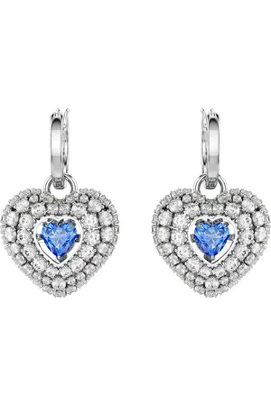 Swarovski Bijouterie, Hyperbola drop earrings, Heart, Rhodium plated en
