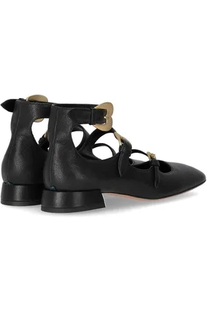A.BOCCA Black Ballet Flat With Straps en