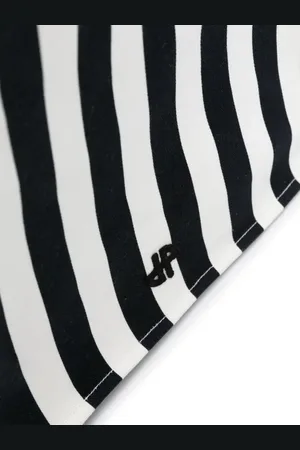 Patou Sacs à main, White/Black Cotton Canvas Bag With Striped Print en