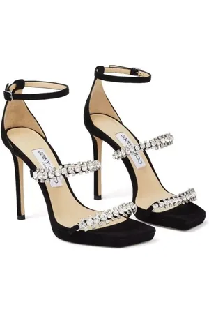 Jimmy Choo Escarpins, Black Bing Sandals With Crustal Embellishment In L en