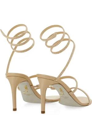 RENE CAOVILLA Escarpins, Satin Pumps With Spiral Ankle Straps en