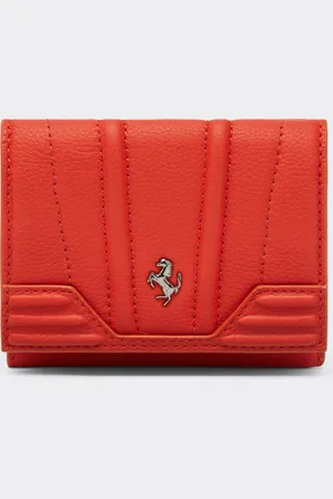 FERRARI Portefeuille À Trois Volets En Cuir Foulonné - Portefeuilles Et Petite Maroquinerie Os