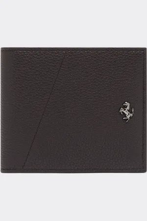 FERRARI Portefeuille Horizontal En Cuir Grainé Avec Cheval Cabré - Male Portefeuilles Os